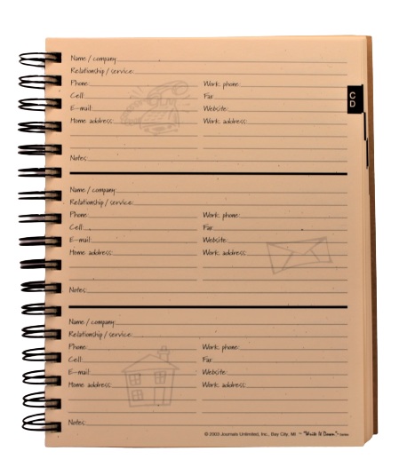 Journals Unlimited Contacts- My Address Book