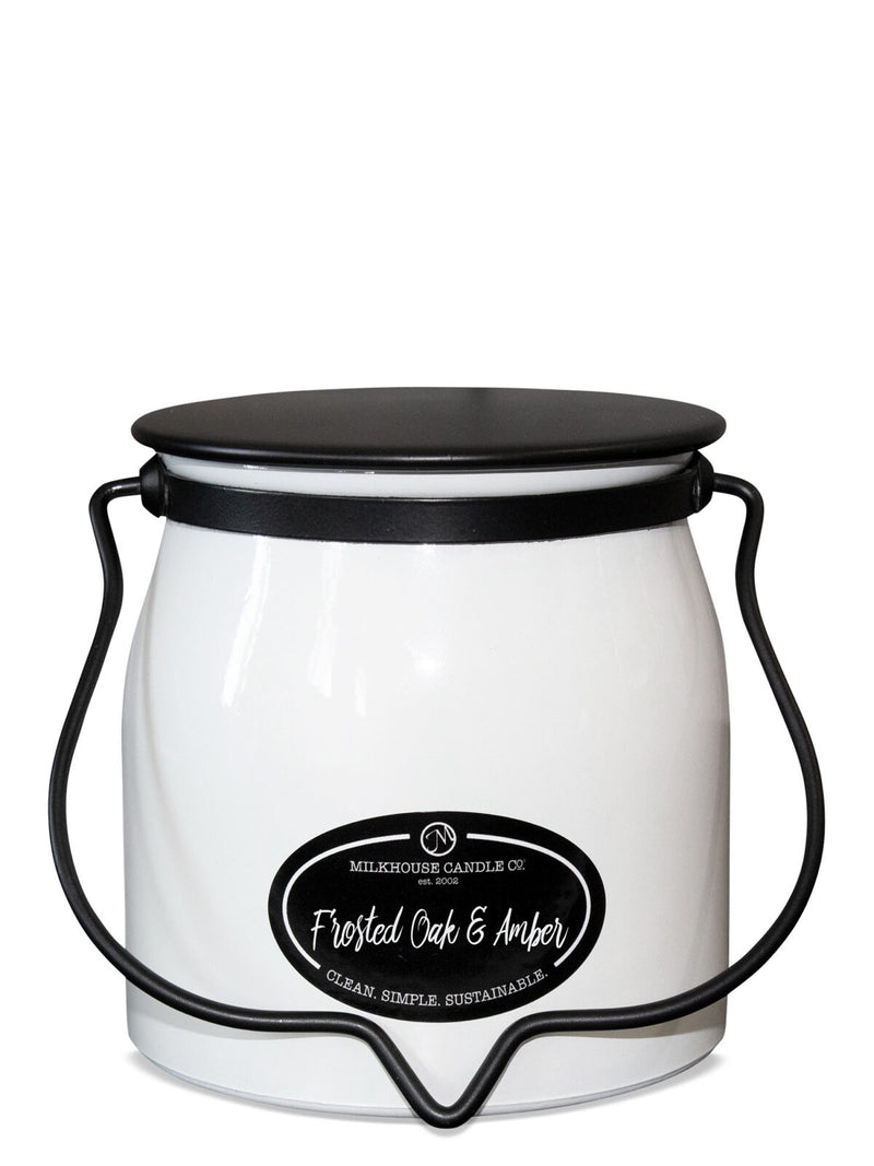 Milkhouse Candle Co. Frosted Oak & Amber 16 oz. Butter Jar