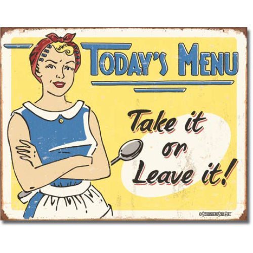 "Today's Menu" Tin Sign