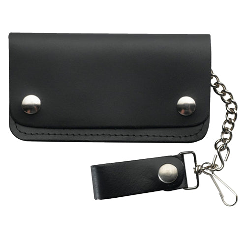 Leather Biker Wallet- Black