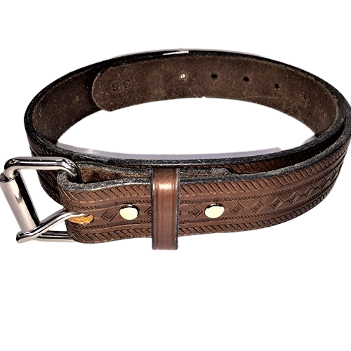 Brown Leather Designer Belt 1.5" Style #740