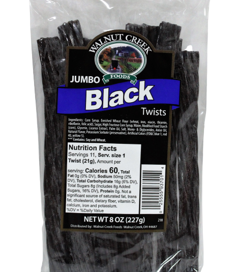 Walnut Creek - Jumbo Black Licorice Twists (8 oz)