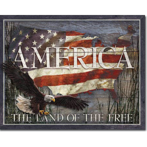 "America - Land of Free" Tin Sign