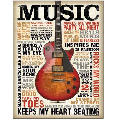 "Music Inspires Me" Tin Sign