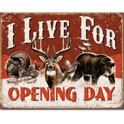 "Live For Opening Day" Tin Sign