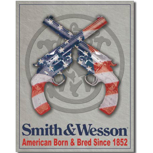 "Smith & Wesson - American Born" Tin Sign