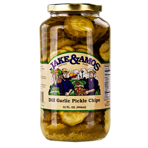 J&A Dill Garlic Pickle Chips-32 ounce