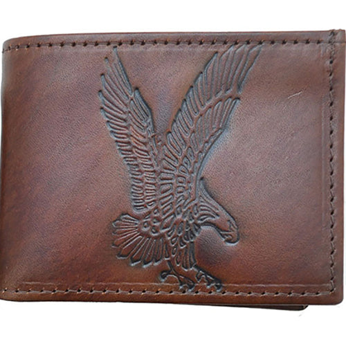 Brown Leather Billfold - Eagle