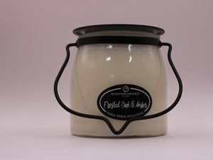 Milkhouse Candle Co. Frosted Oak & Amber 16 oz. Butter Jar