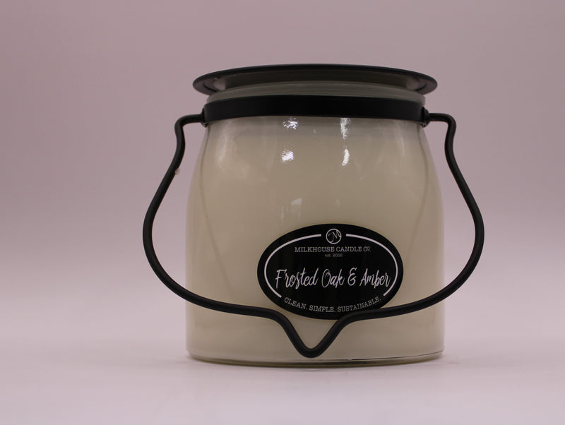 Milkhouse Candle Co. Frosted Oak & Amber 16 oz. Butter Jar