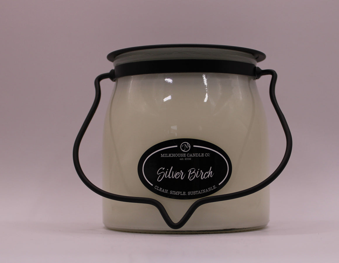Milkhouse Candle Co. Silver Birch  16 oz. Butter Jar