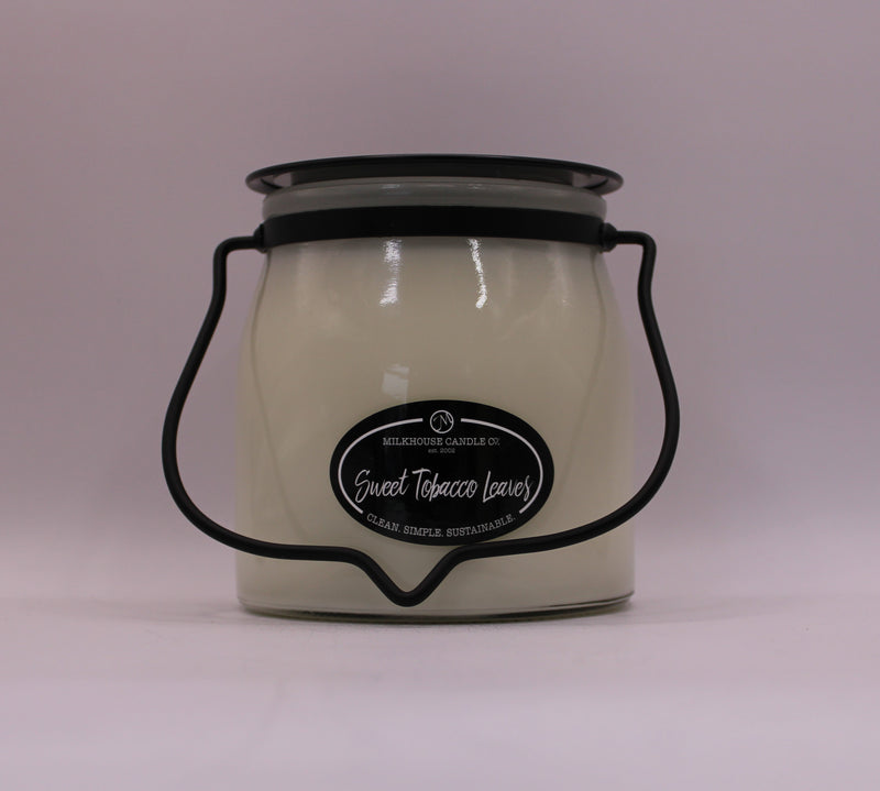 Milkhouse Candle Co. Sweet Tobacco Leaves 16 oz. Butter Jar